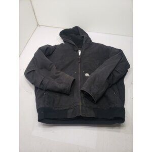 Vintage Polar King By Key Men’s Duck Canvas Work Hooded Black Jacket Size 2XL